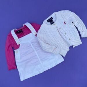 Ralph Lauren Pink and White Kids Matching Set